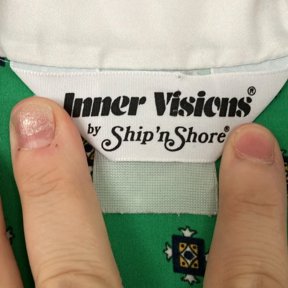 Vintage Ship 'n Shore Green Button Down Top, L